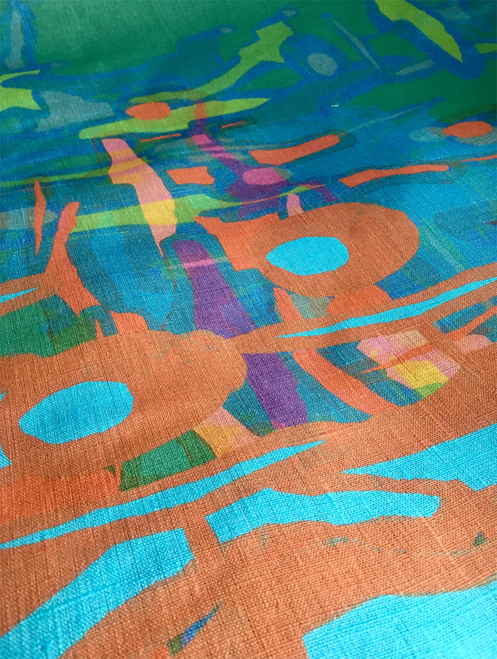 Väggtextil Tools Allover Blue-Green