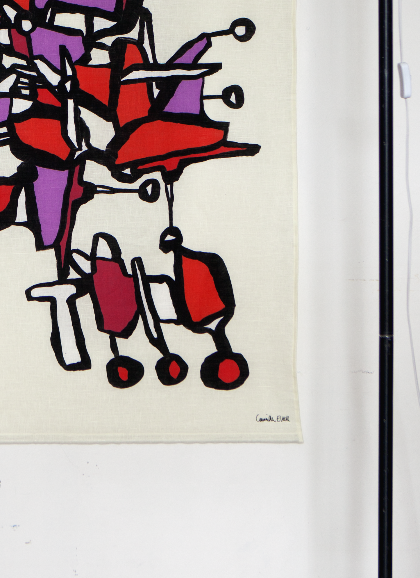 Väggtextil Diamond Tools Allover Orange-Purpur