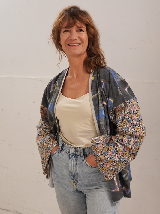 Kimono 3 - Art Deco Asymmetri + 70-tals tyg