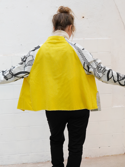 Add new design - Skjortjacka: Blommor & Broar + Yellow deadstock