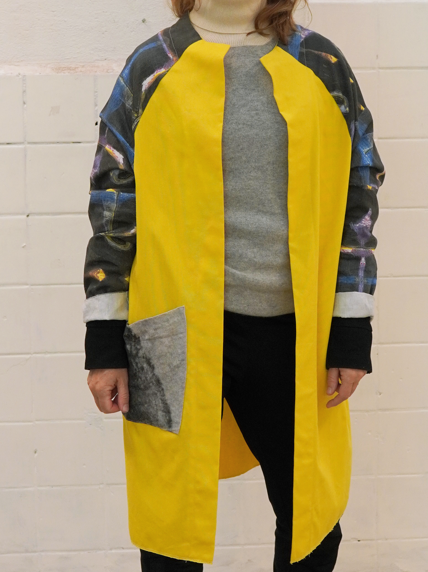 SOLD - Add new design - Skjortrock: Art Deco Assymetri + Yellow leftover