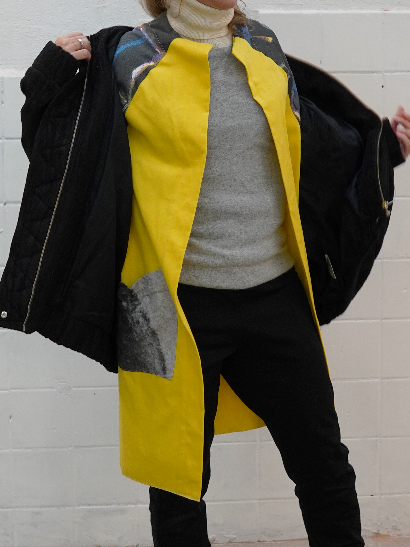 SOLD - Add new design - Skjortrock: Art Deco Assymetri + Yellow leftover