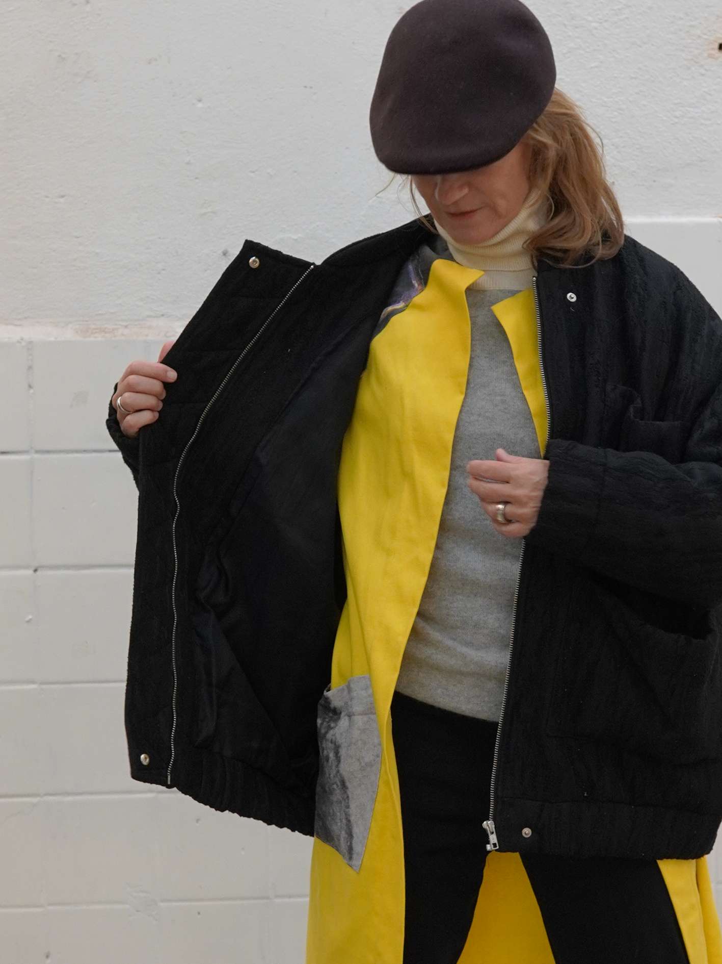 SOLD - Add new design - Skjortrock: Art Deco Assymetri + Yellow leftover