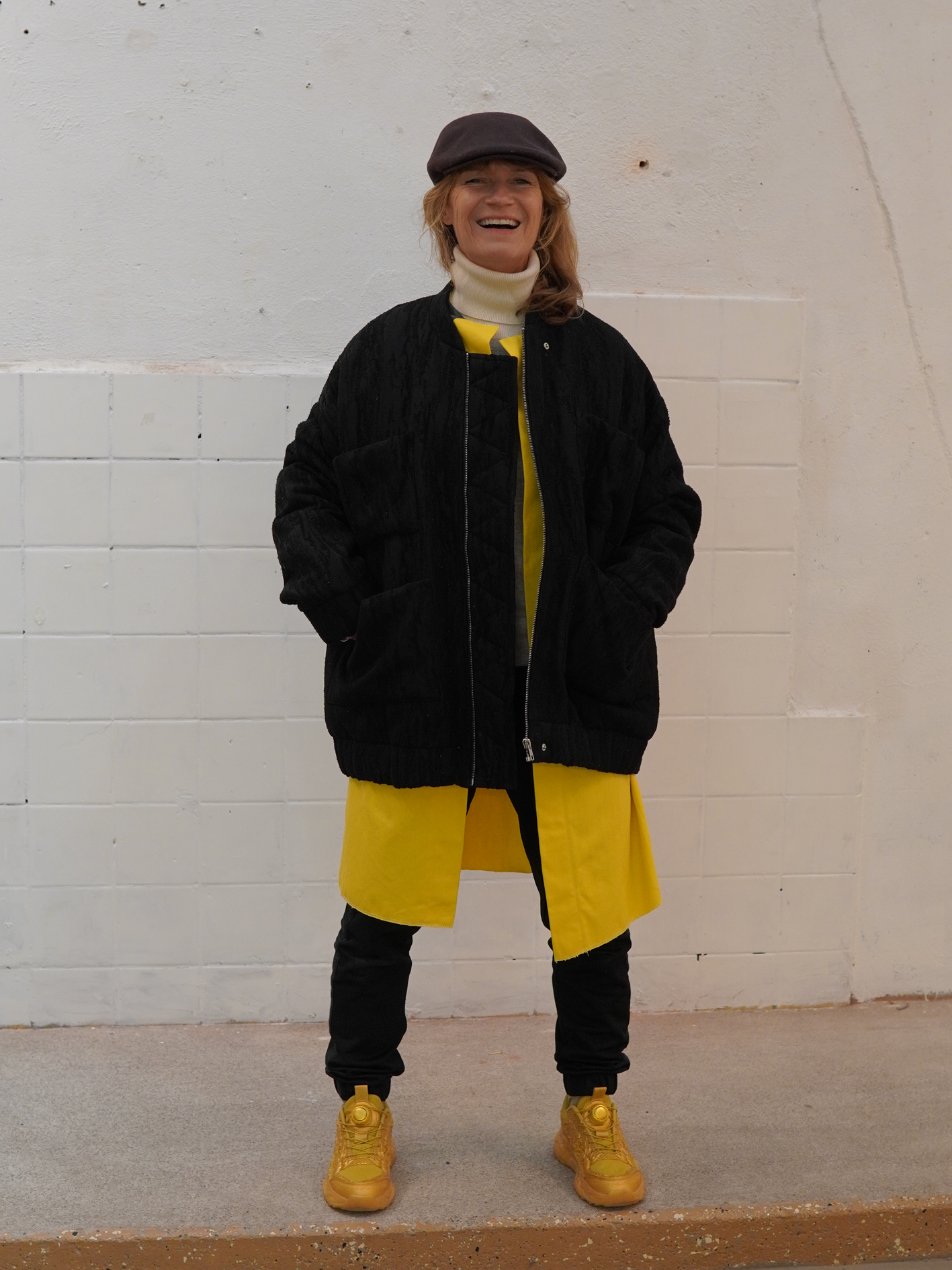 SOLD - Add new design - Skjortrock: Art Deco Assymetri + Yellow leftover