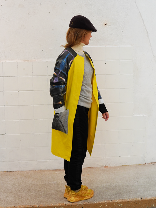 SOLD - Add new design - Skjortrock: Art Deco Assymetri + Yellow leftover