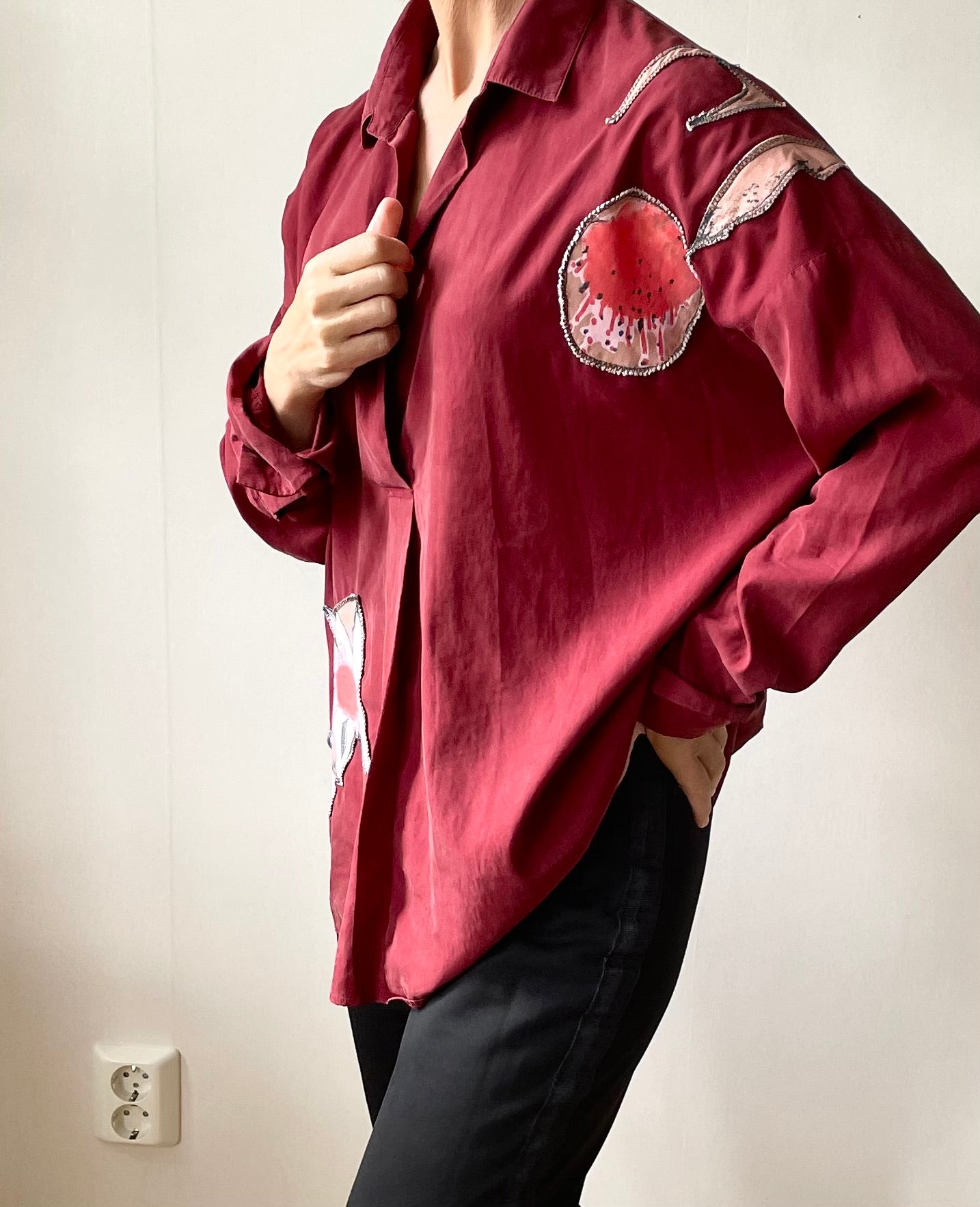 Add new design - Blus + applikationer stl M