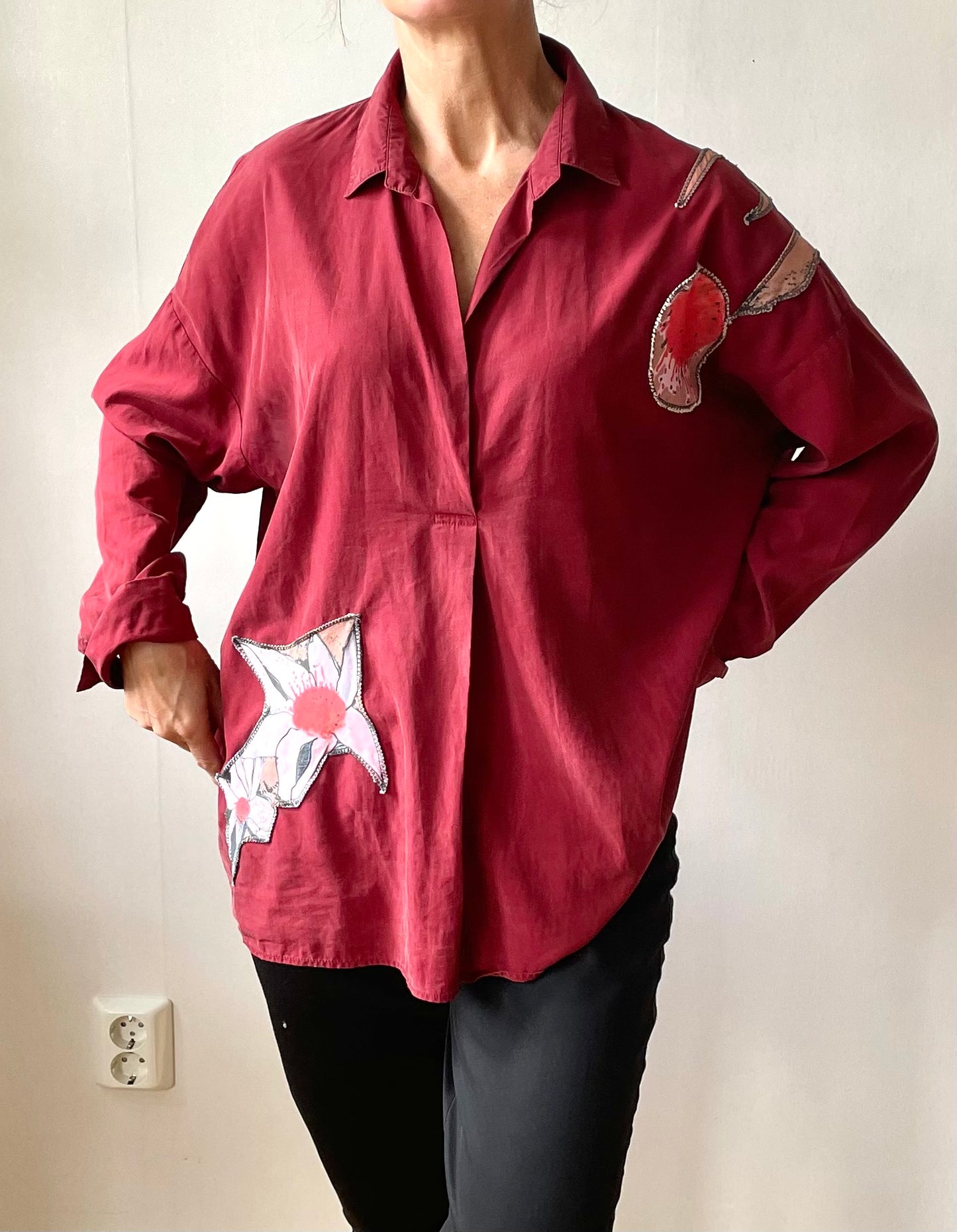 Add new design - Blus + applikationer stl M