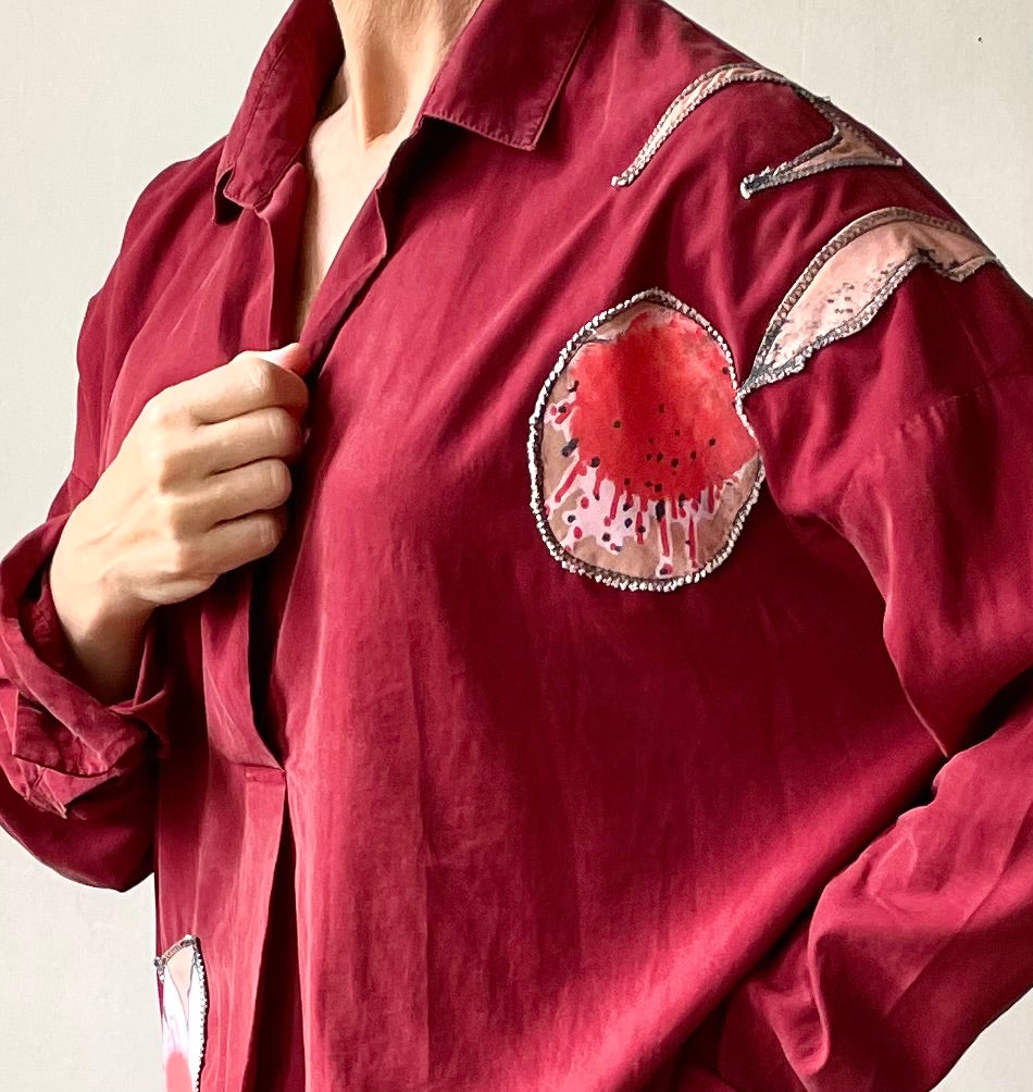 Add new design - Blus + applikationer stl M