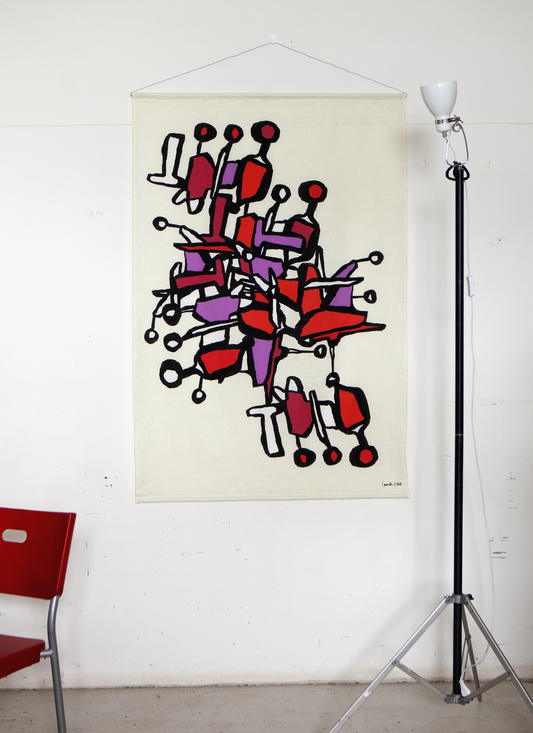 Väggtextil Diamond Tools Allover Orange-Purpur