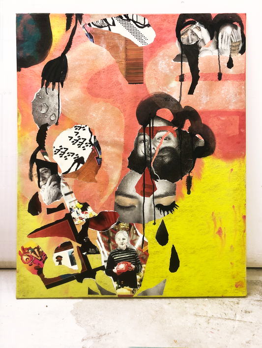 Black Tear - peach/yellow - 80x100 cm