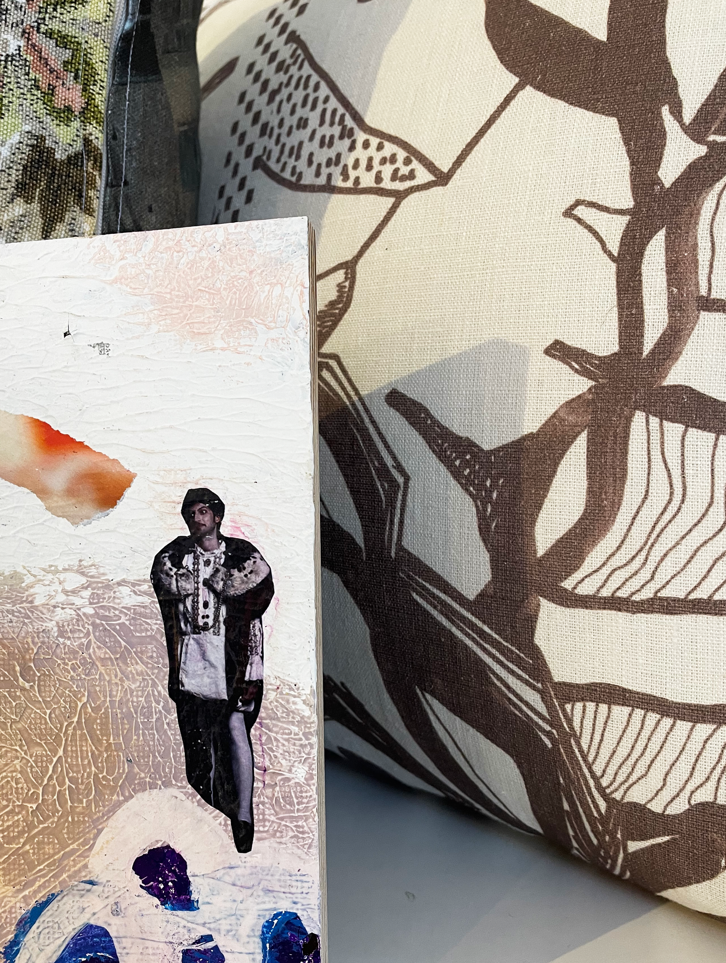 Kuddfodral Blommor & Broar - brun