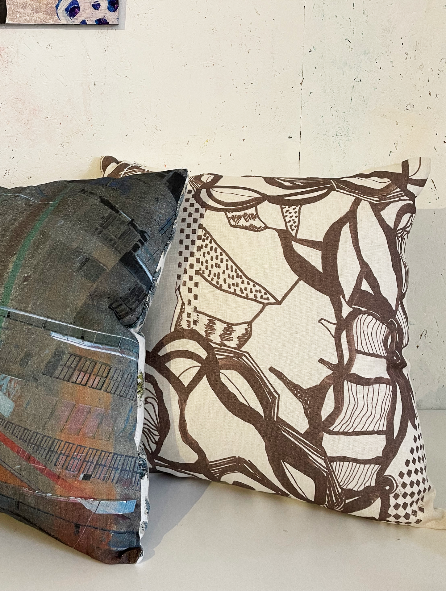 Kuddfodral Blommor & Broar - brun